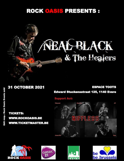 NEAL BLACK & THE HEALERS + RIFFLESS (release party 1st album)  31/10/2021